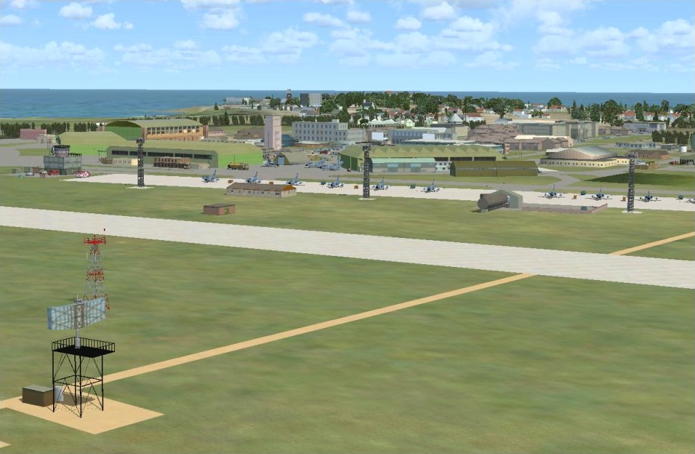 Screenshot - Radar and main buildings at RAF Lossiemouth